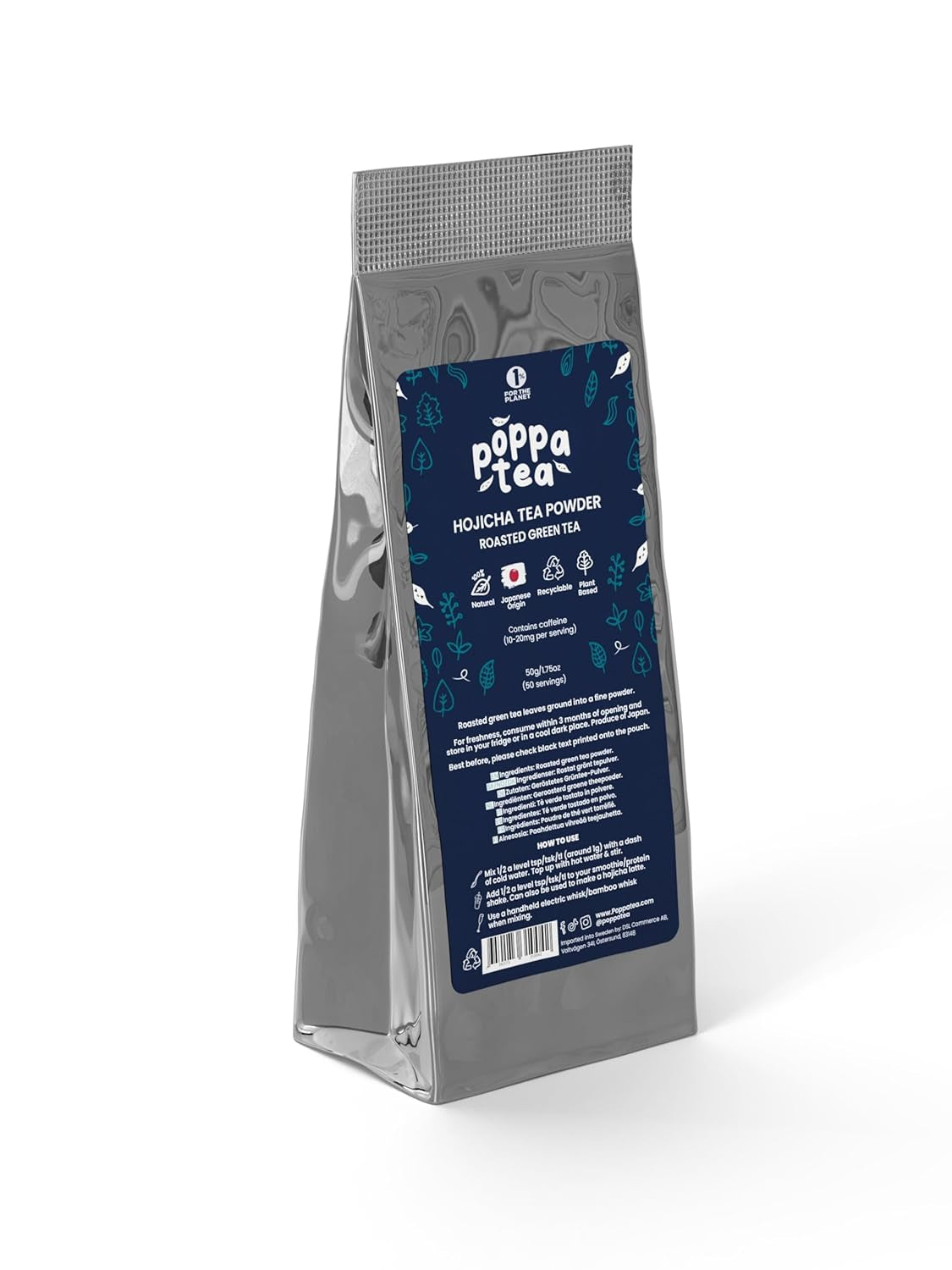 Poppatea Hojicha Tea Powder - Palona Zielona Herbata (50g torebka uzupełniająca)