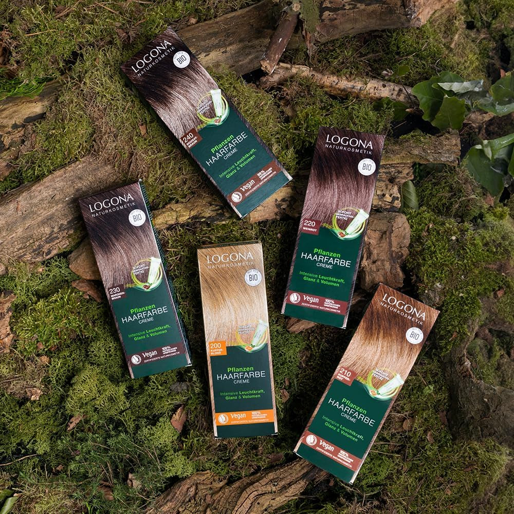 LOGONA Natural Cosmetics Roślinny krem koloryzujący do włosów 240 Nugat Brown, Naturalna farba do włosów brązowych z henną, krem koloryzujący do odcieni brązu, koloryzująca do włosów ciemnych, 150ml Farba do włosów Naty Shop