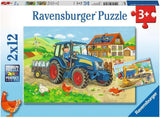 Puzzle Ravensburger dla dzieci - 07616 Plac budowy i gospodarstwo - Puzzle dla 3+ 2x12 elementów Puzzle Naty Shop Single