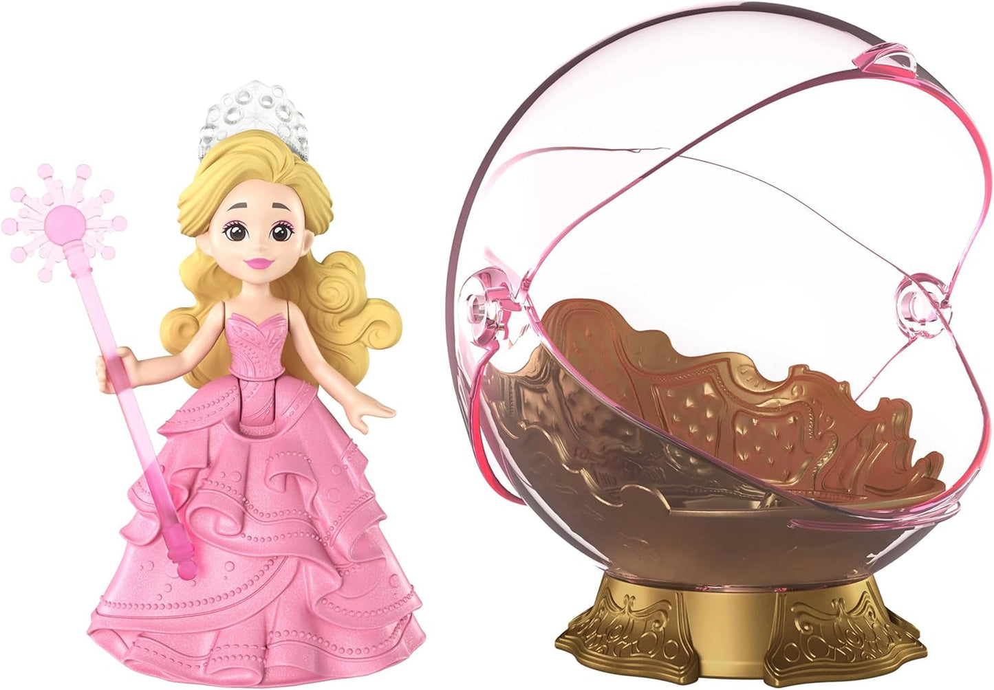 Mattel Universal Pictures Evil Glinda pływająca bańka, inspirowana filmem mini lalka Glinda i zestaw pojazdów, JFM25, [wielokolorowy]