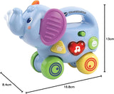 Vtech Baby Little Pushing Elephant - Interaktywna zabawka do pchania i zabawy - Z piosenkami, melodiami, zdaniami i dźwiękami - Dla dzieci w wieku 6-36 miesięcy Baby Toys Naty Shop