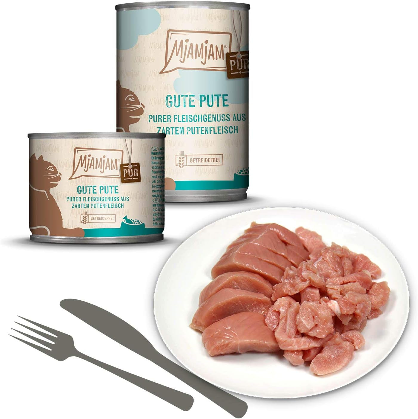 MjAMjAM - Mokra karma premium dla kotów - Pack Mix V - Pure Meat Delight 6 opakowań (6 x 400g) bez zbóż z dodatkowym mięsem