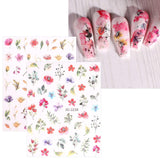 JMEOWIO Nagelsticker Frühling Blume 12 Blatt Nail Art Naklejka Selbstklebend Nagelaufkleber Blätter Dekoration Nageldesign Zubehör