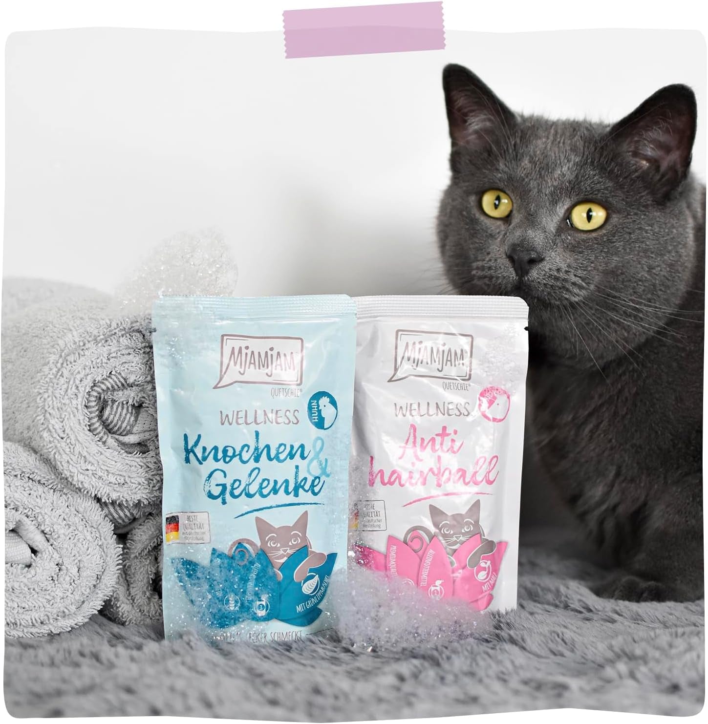 MjAMjAM - Mokra karma dla kotów premium - Wellness - Trawienna - Kurczak, opakowanie 12 szt. (12 x 125 g), bez zbóż