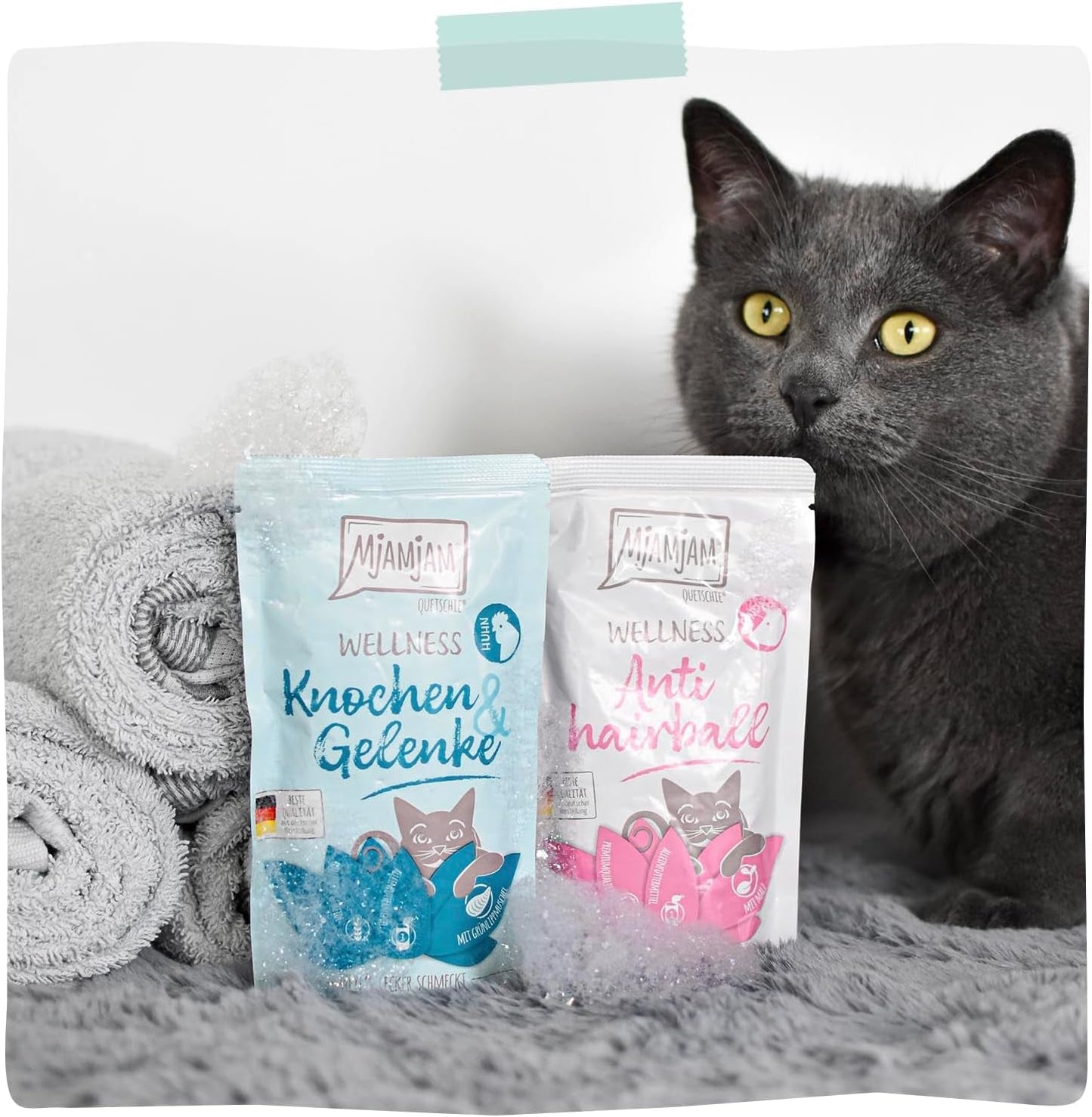 MjAMjAM - Mokra karma premium dla kotów - Wellness - Trawienna - Wołowina, opakowanie 12 sztuk (12 x 125 g), Bez zbóż