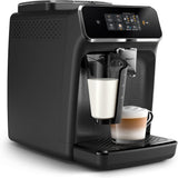 Ekspres automatyczny PHILIPS seria 2300 - 4 napoje, nowoczesny kolorowy ekran dotykowy, system przygotowania mleka LatteGo, SilentBrew, młynek 100% ceramiczny, filtr AquaClean. Czarny matowy (EP2330/10)