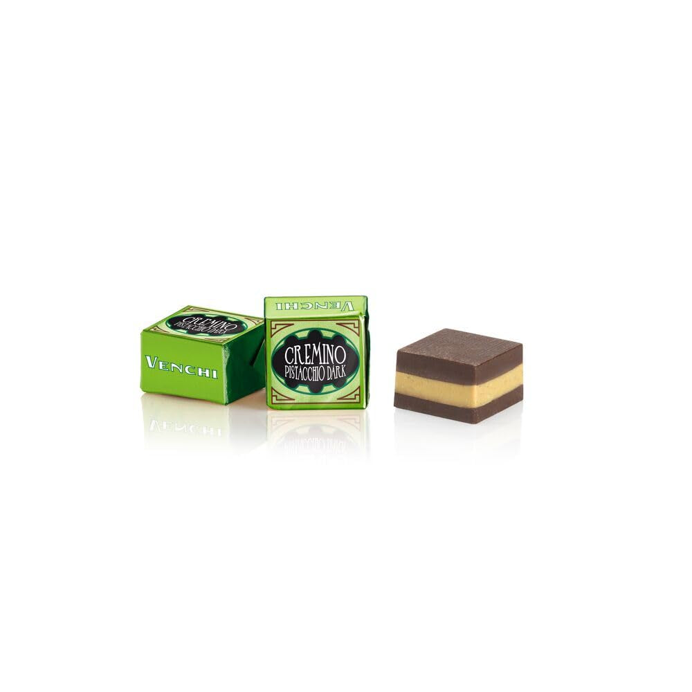 Venchi – Cremino Ciemna Czekolada z Pistacjami, Praliny w worku 1 kg, Z Ciemną Czekoladą i Całe Pistacje, Bezglutenowe, Bez Kolorów i Bez Konserwantów