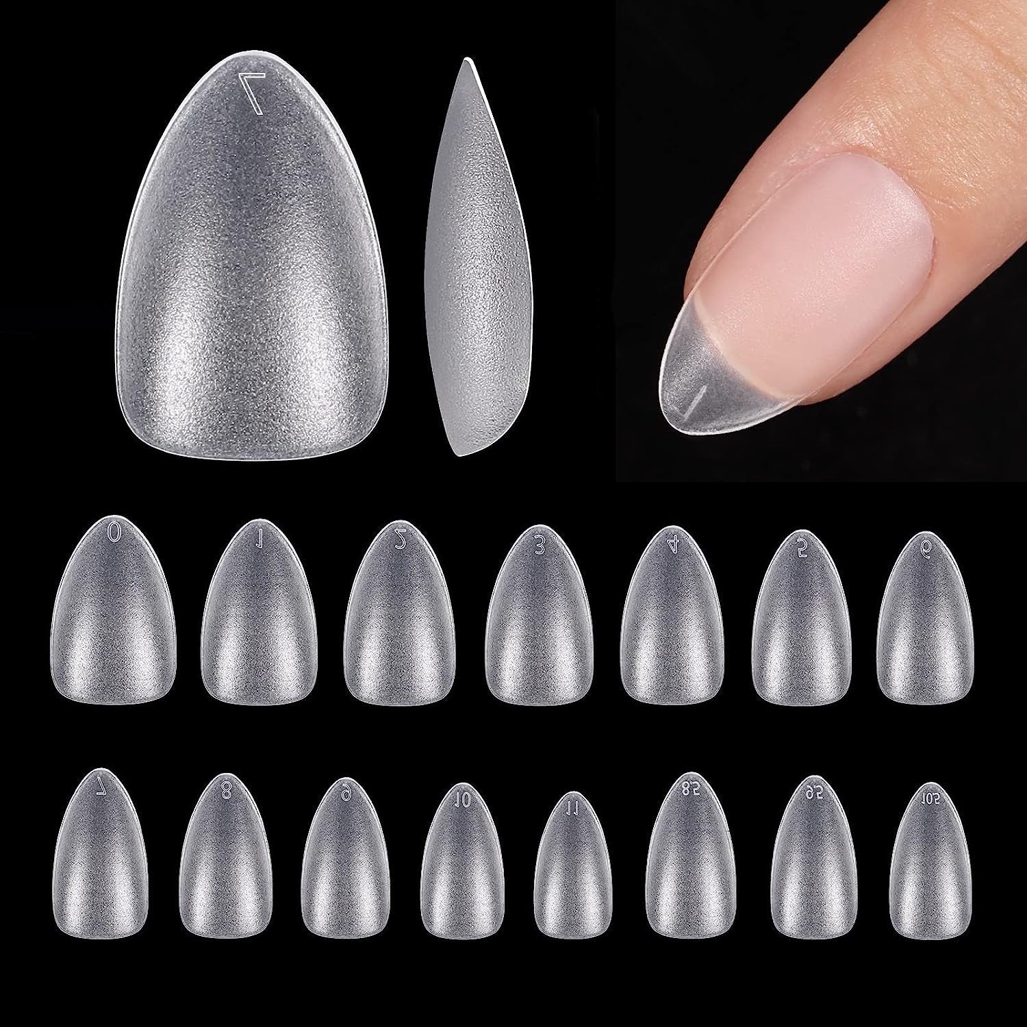 Btartbox Extra Short Migdałowe Tipsy - Full Cover Gel X Soft XS Żelowe Tipsy - Wstępnie ukształtowane Półmatowe Do Salonu Szerokich Paznokci 320 Szt