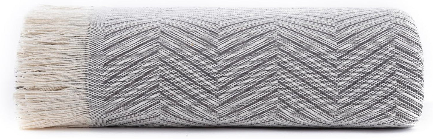 Todocama wielofunkcyjna narzuta, narzuta, narzuta, narzuta na sofę, jarapas, wzór w jodełkę (230 x 260 cm, piaskowy beż). Łóżka i koce Besuche den Todocama-Store Ciemnoszary 230 x 260 cm