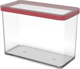 Rotho Loft Zestaw 5 słoików do przechowywania z pokrywkami, różne rozmiary, plastik spożywczy (PP) Bez BPA, przezroczysty/czerwony, (21,4 x 21,4 x 23,5 cm) Pudełka do przechowywania żywności Naty Shop 2,1 l prostokątne