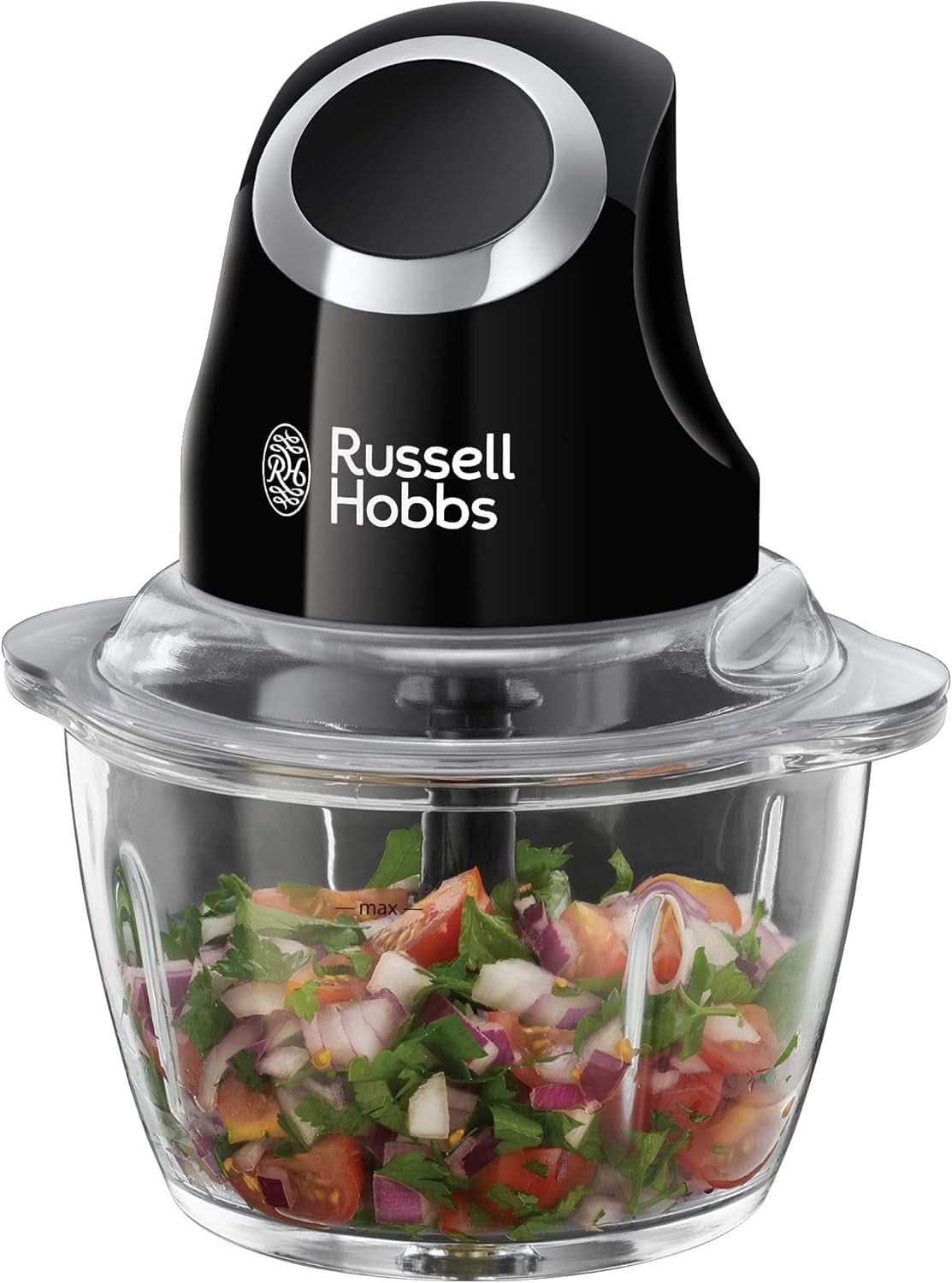 Mikser stojący Russell Hobbs [1,5 l szkła] Matt Schwarz (silnik Starker 0,9 PS, funkcja impulsu/kruszenia lodu, Edelstahlmesser, mikser Bpa-Frei, Elektrischer Zerkleinerer, urządzenie do robienia smoothie) 24722-56 Kuchnia Naty Shop Zerkleinerer,Pojedynczy
