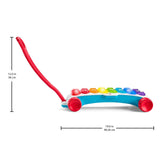 Fisher-Price Świecący ksylofon gigant - elektroniczny instrument muzyczny do ciągnięcia wraz z piosenkami z treściami edukacyjnymi, dla dzieci, już od 9 miesiąca życia, wielokolorowy, wersja: francuska, HJK40 Jucarii Bebe Naty Shop