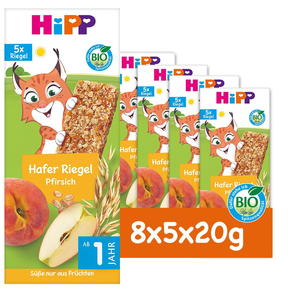 HiPP Lynx Batony owsiane z brzoskwiniami, od 1 roku, 8 x (5x20g)
