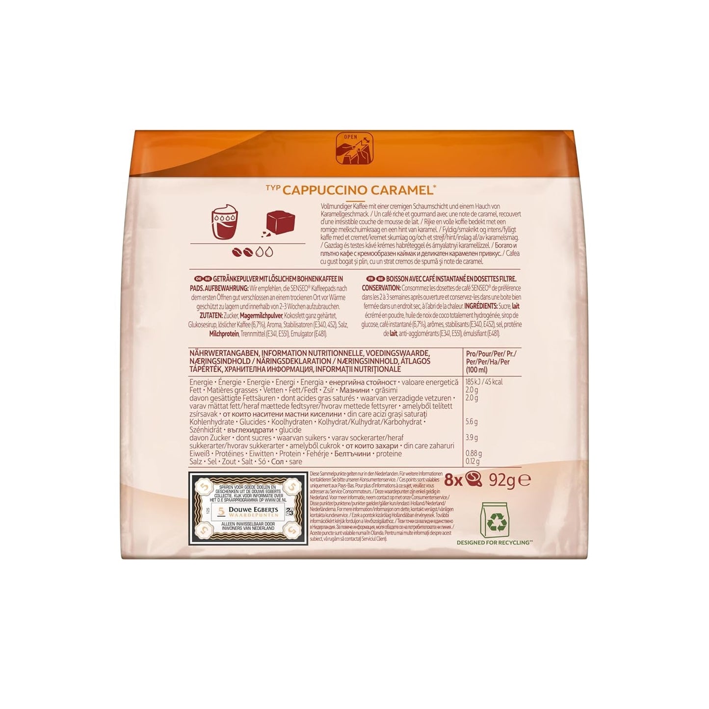 Senseo Pads Cappuccino Caramel, 5 x 8 Getränke, 40 kapsułek Kaffeepads