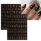 JMEOWIO Nagelsticker Frühling Blume 12 Blatt Nail Art Naklejka Selbstklebend Nagelaufkleber Sommer Blumen Gold Dekoration Nageldesign Zubehör