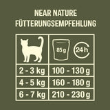 GimCat Near Nature Trial Mix 12 Pack - Mokra karma bezzbożowa dla kotów od 7 miesiąca życia, z recepturą dostosowaną do gatunku i specyficzną dla ofiary - 12 saszetek (12 x 85g)