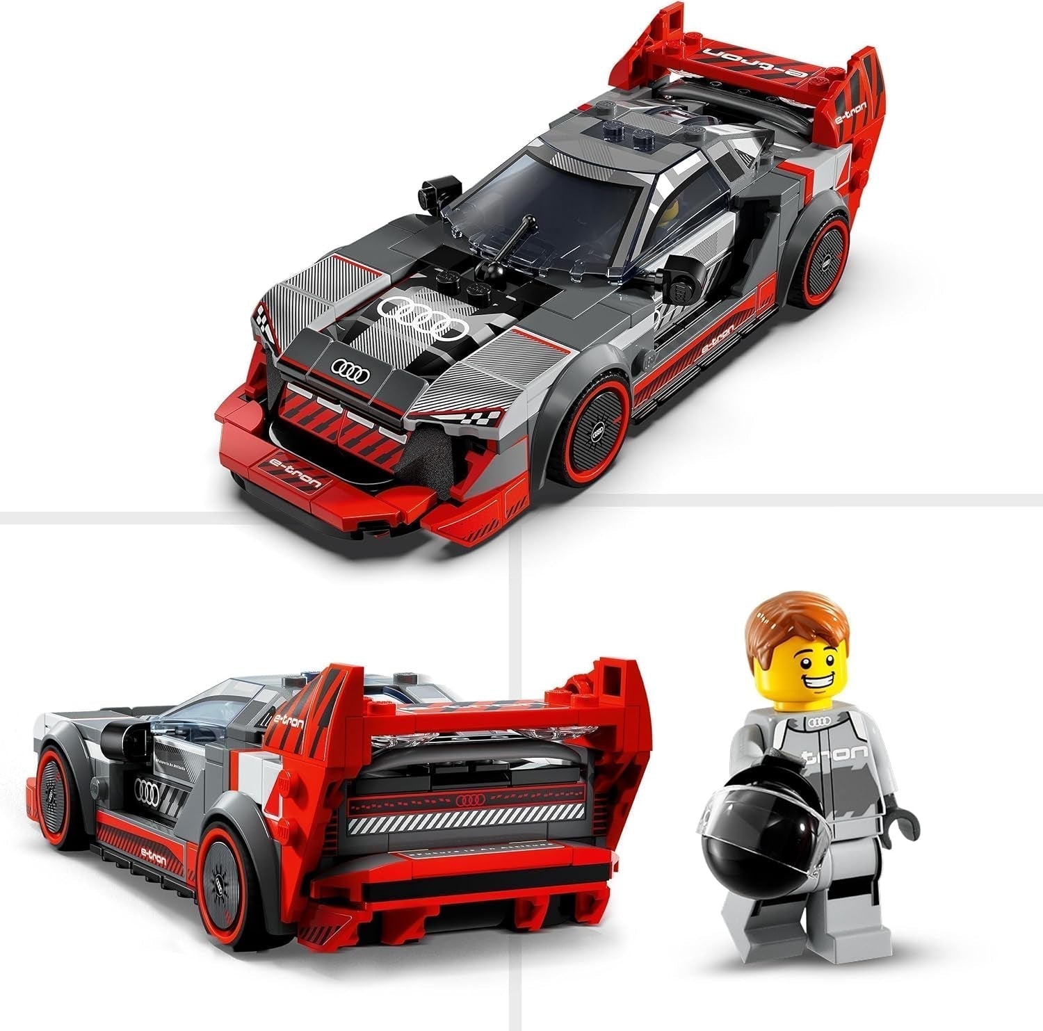 LEGO Speed Champions Audi S1 E-Tron Quattro Zestaw samochodów wyścigowych z zabawkami do budowania, zabawy i wystawiania na wystawie, model samochodu dla dzieci, prezent dla 9-letnich chłopców i dziewcząt 76921 Zestawy do budowania Besuche den LEGO-Store
