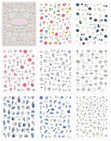 JMEOWIO Nagelsticker Blumen Frühling 9 Blatt Nail Art Naklejka Selbstklebend Nagelaufkleber Buntes Sommer Blumen Dekoration Nageldesign Zubehör