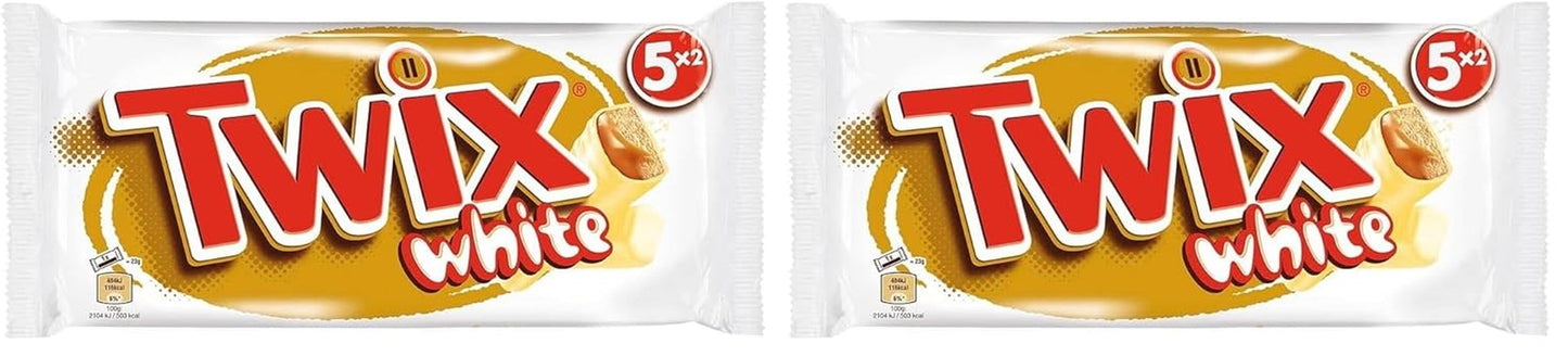 Twix tabliczki białej czekolady; karmel, ciastka, biała czekolada; wielokrotne opakowanie czekoladek; 5 batonów (5 x 46 g)