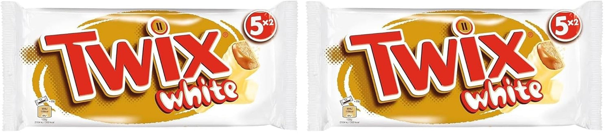 Twix tabliczki białej czekolady; karmel, ciastka, biała czekolada; wielokrotne opakowanie czekoladek; 5 batonów (5 x 46 g)