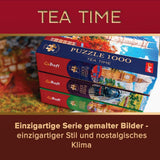 Trefl Premium plus Quality - Puzzle Tea Time: Domy Stoney Lane - 1000 elementów, Seria nostalgicznie malowanych obrazów, Idealne dopasowanie elementów, Dla dorosłych i dzieci od 12 lat Puzzle Naty Shop