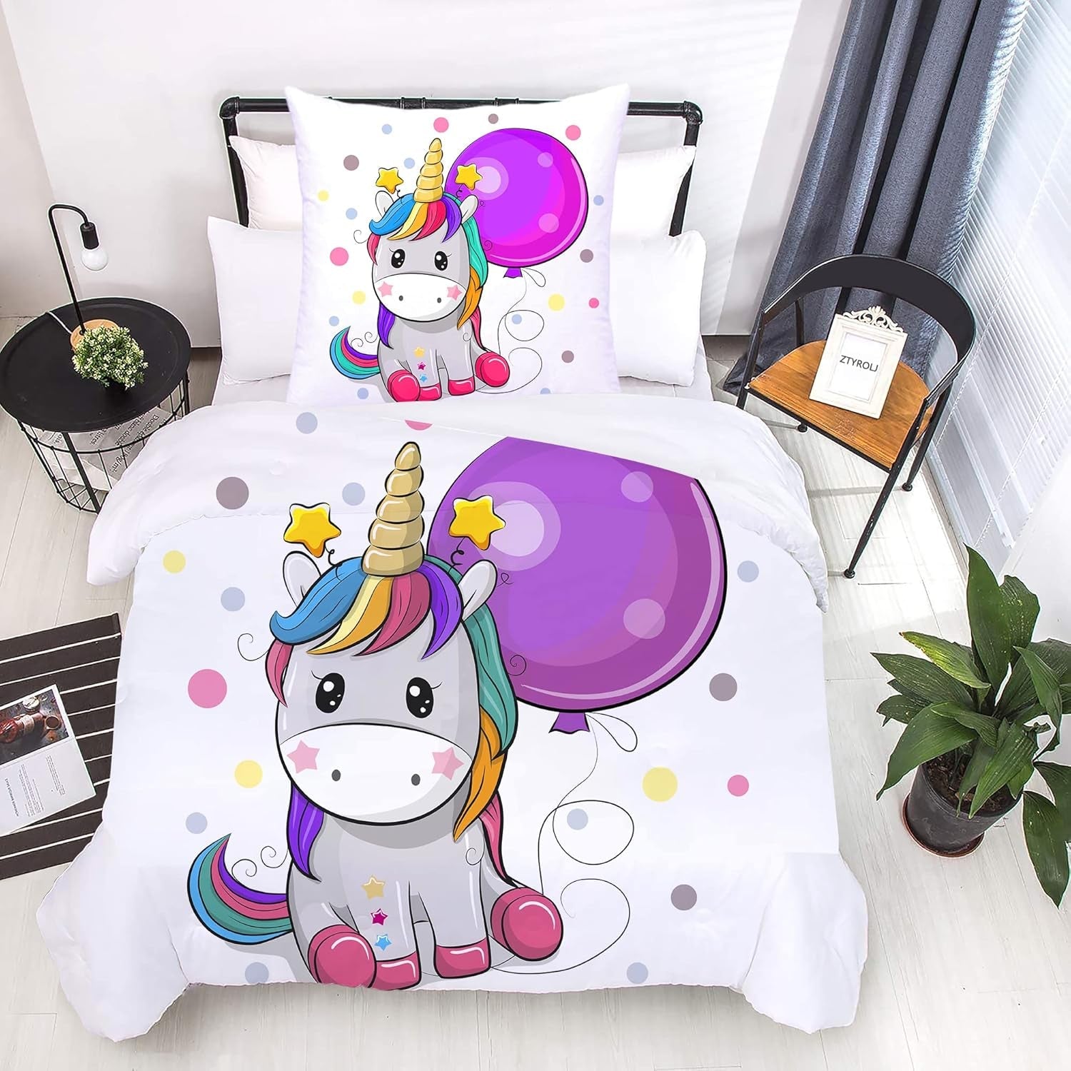 Pościel dla dzieci, różne rozmiary i różne animowane postacie Pościel - dziecięca Naty Shop Jednorożec (model 2) 135X200Cm+80X80Cm