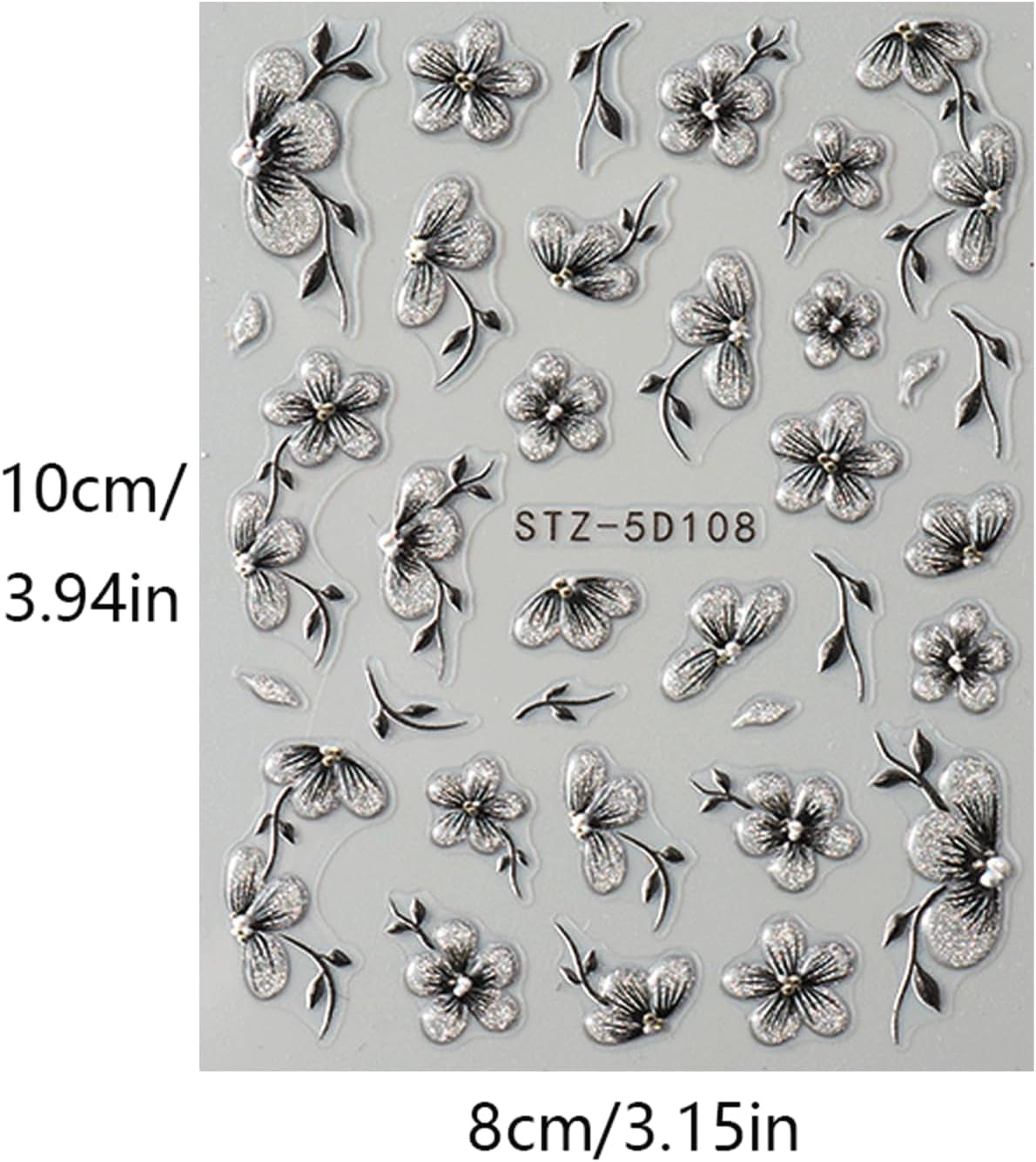 JMEOWIO 6 Blatt 3D Nagelsticker Blumen Nail Art Naklejka Selbstklebend Nagelaufkleber 5D Stereoskopisch Frühling Sommer Blumen Dekoration Nageldesign Zubehör