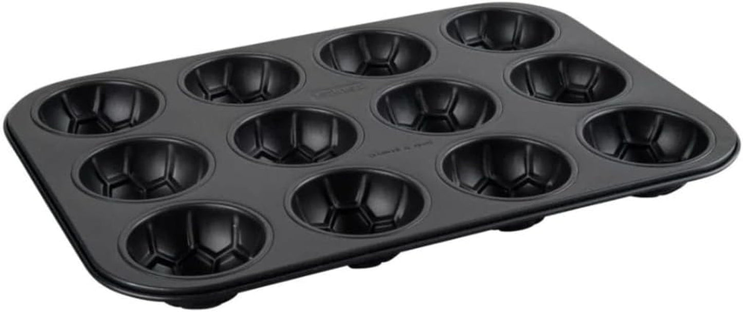 Zenker 12Er Muffinform – Muffinbackblech Für Muffins Und Cupcakes Aus Der Serie Soccer Baking – Hitzebeständiges 12Er Muffinblech Mit Antihaftbeschichtung, Schwarz Formy i blachy do pieczenia Naty Shop