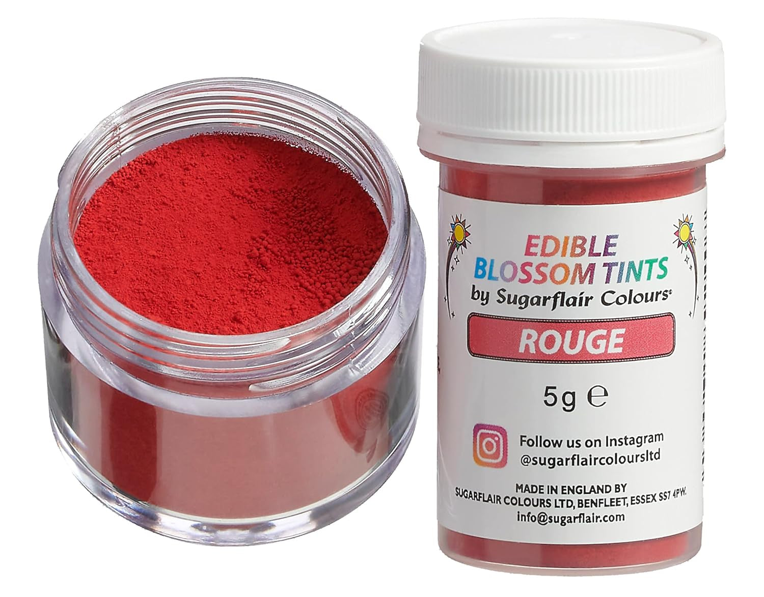 Sugarflair Blossom Tint Dust Red - Barwnik spożywczy w proszku do dekoracji ciast, fondantów, lukrów, czekolady, kremu maślanego, makaroników i nie tylko - 5G