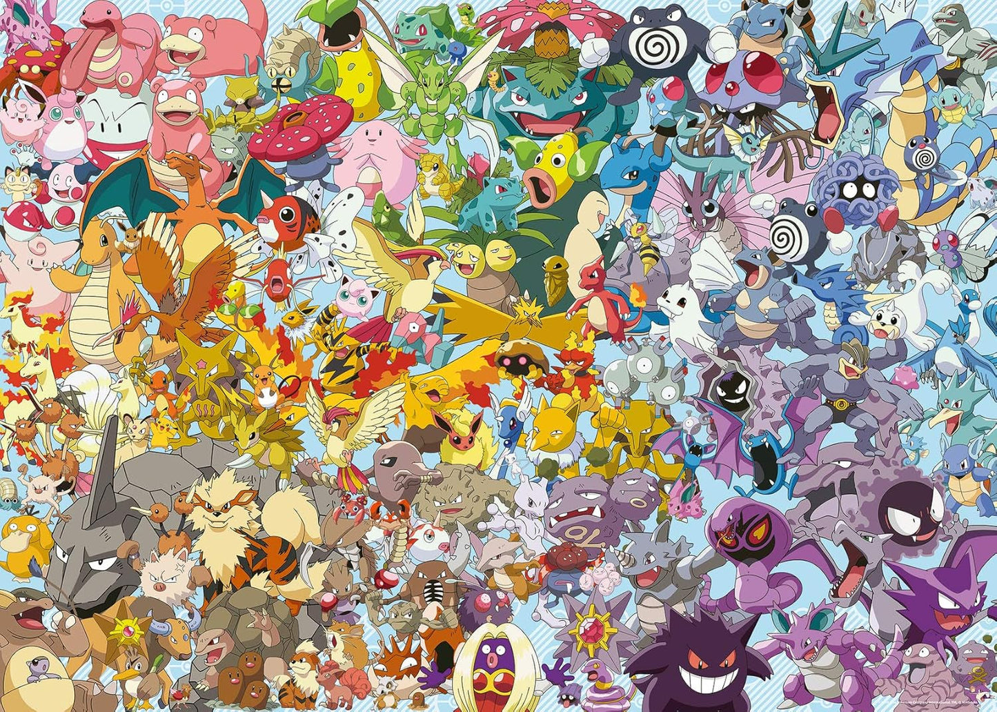 Ravensburger Puzzle 1000 Piece 12000460 Challenge Pokémon - Wszystkie 150 Pokémonów z pierwszej generacji jako wymagająca łamigłówka dla dorosłych i dzieci w wieku 14 lat i starszych Puzzle Naty Shop Old Design