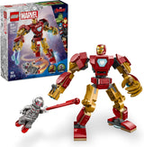 LEGO Marvel Mech Iron Mana kontra. Ultron — zabawka superbohatera z 2 minifigurkami — figurka z ruchomymi rękami, nogami i palcami — prezent dla chłopców i dziewcząt w wieku od 6 lat 76307 Zestawy do budowania Besuche den LEGO-Store Default Title
