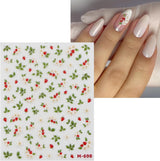 JMEOWIO 3D Nagelsticker Blume Nerdbeerenail Art Naklejka Selbstklebend Nagelaufkleber 5D Stereoskopisch Dekoration Nageldesign Zubehör 1 Blatt