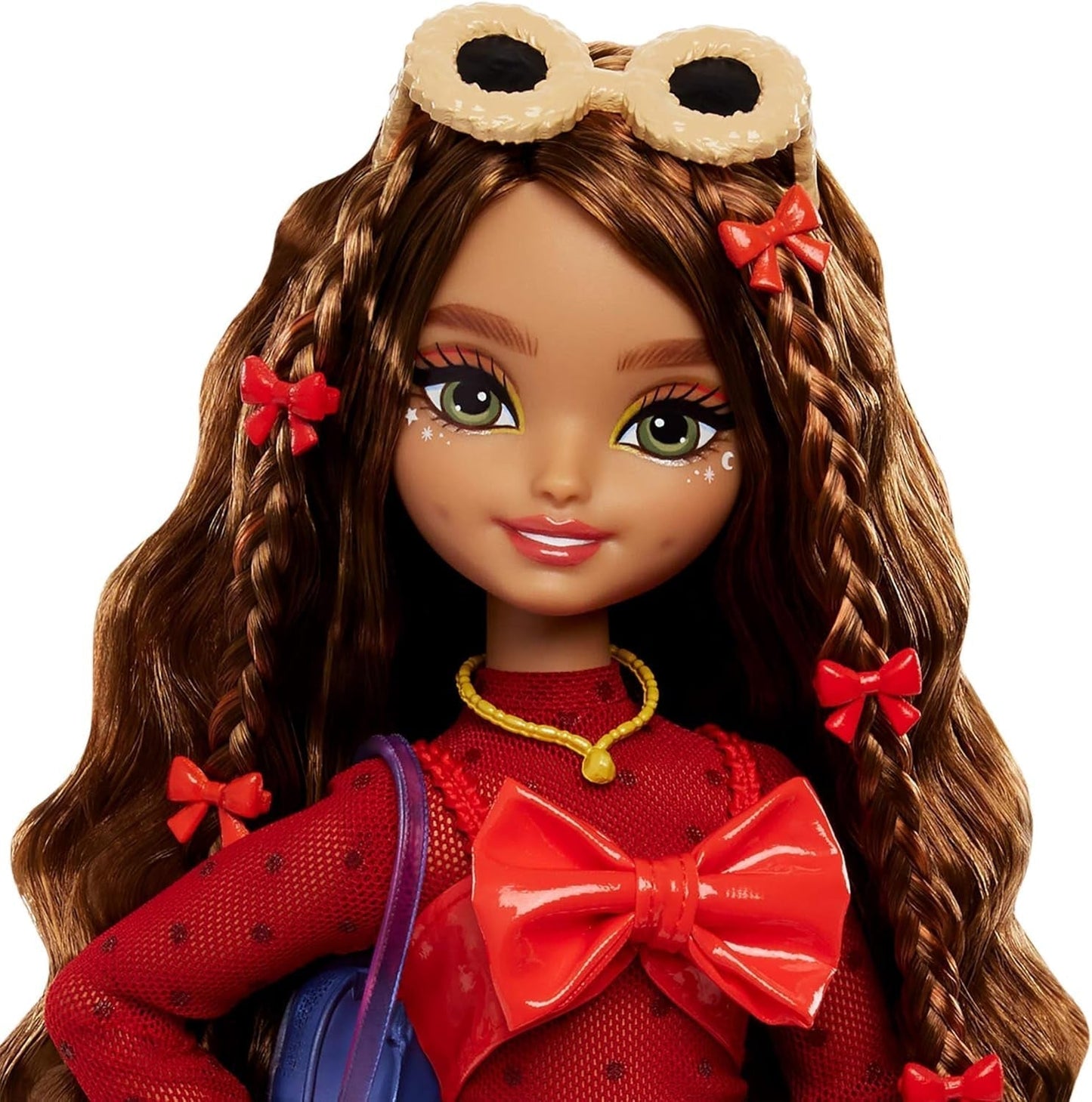 Lalka Barbie Dream Besties i akcesoria, ruchoma lalka Teresa Fashion z brązowymi włosami i spinkami do włosów, 10 elementów z motywem gry wideo, lalki HYC23 Naty Shop