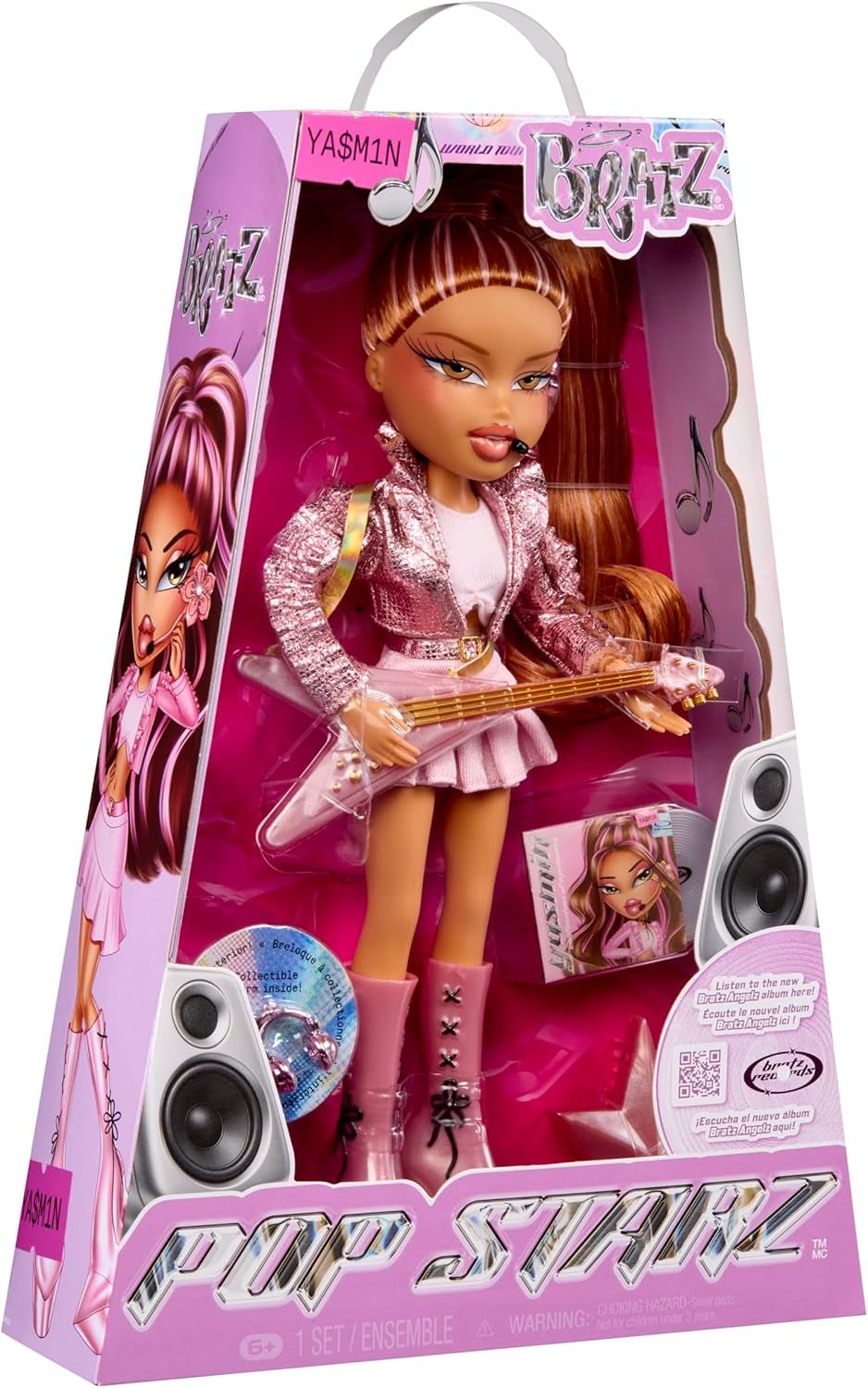 BRATZ Pop Starz Yasmin – modna lalka z kolekcjonerskim urokiem, strojem i akcesoriami muzycznymi