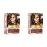 L'Oréal Paris Trwała farba do włosów dla każdego odcienia skóry, koloryzująca bez amoniaku, uniwersalne odcienie nude z pełnym pokryciem siwych włosów, Excellence Creme, nr. 5U Jasny Kasztan (Brązowy), 1 szt. Farba do włosów Naty Shop 5U 192 G (2 szt.)