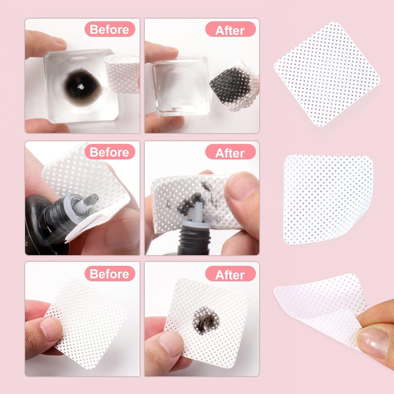 Qufiiry 300 Stück Fusselfreie Nageltücher, Niestrzępiące się chusteczki do paznokci, Fusselfrei Nagel Wattepads, Nagel Wischtücher Für Cleaner Gelnägel Nagellackentferner Wattepads Chusteczki do paznokci Podkładki