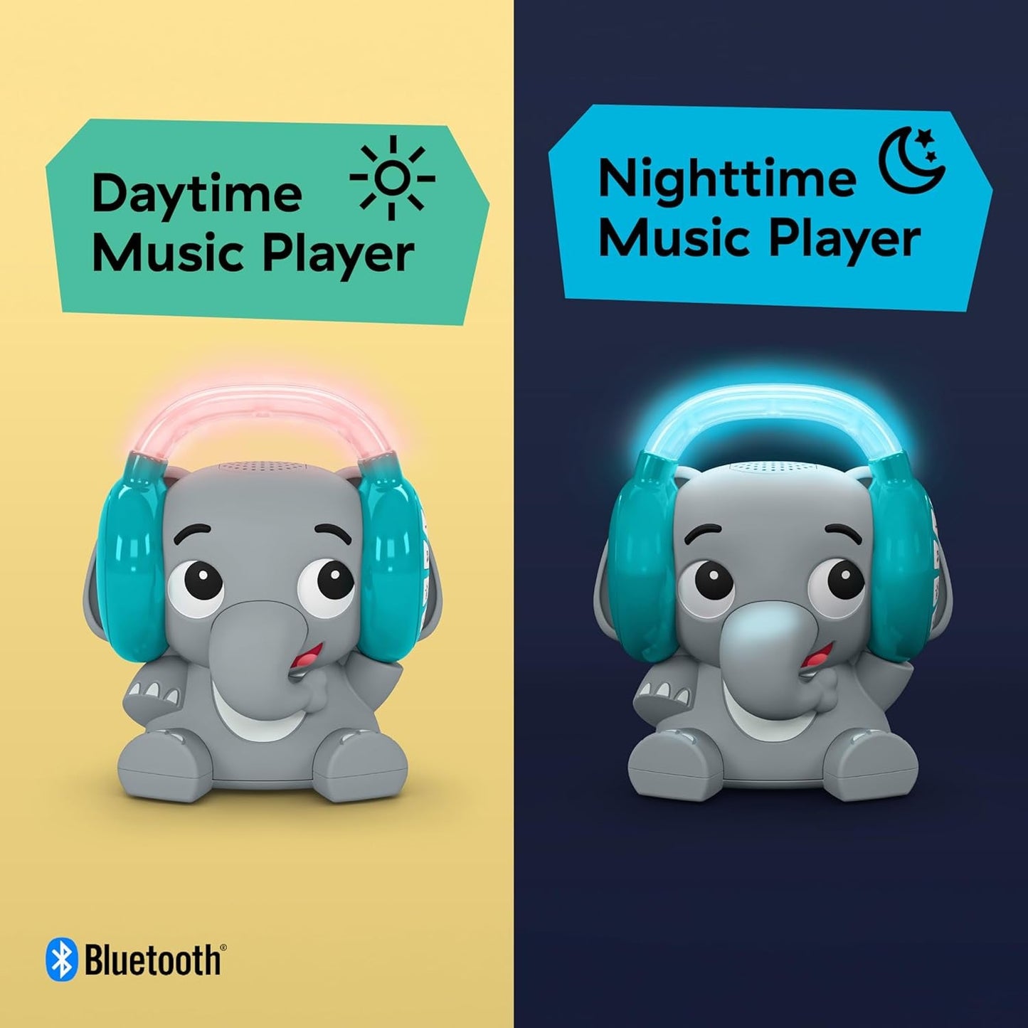 Baby Einstein Earl the Elephant Sound Machine Bluetooth, system muzyczny + lampka nocna, zabawki dla niemowląt i małych dzieci Bebe Naty Shop