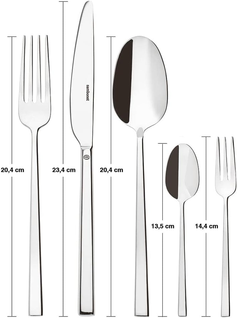 Sambonet 52562-N2 Rock ze stali nierdzewnej - Monoblokowy zestaw sztućców ze stali nierdzewnej 18/10 Kitchen Naty Shop