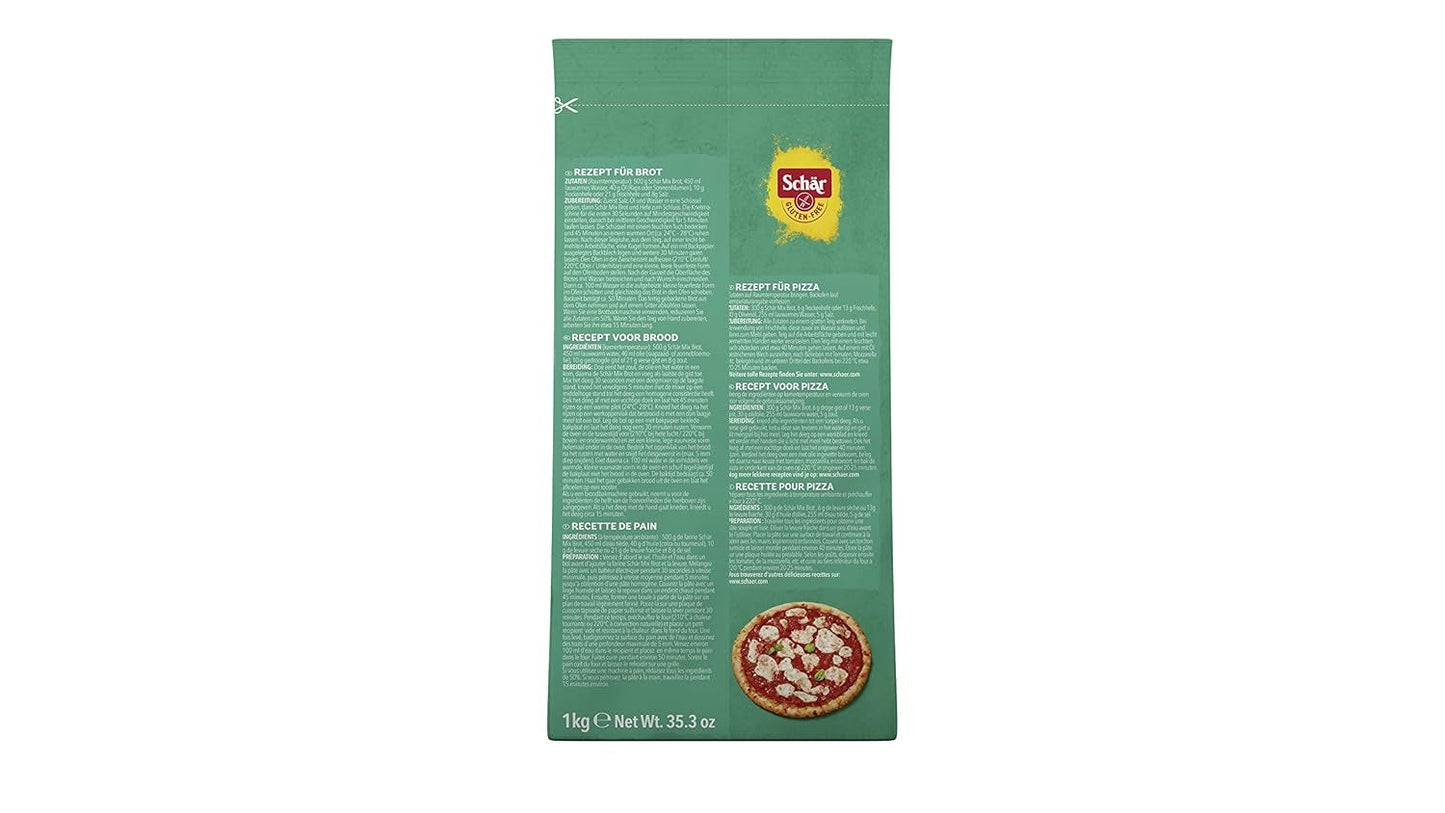 Mix B - Brot Mix Backmischung Glutenfrei 1Kg, opakowanie 10Er Naty Shop