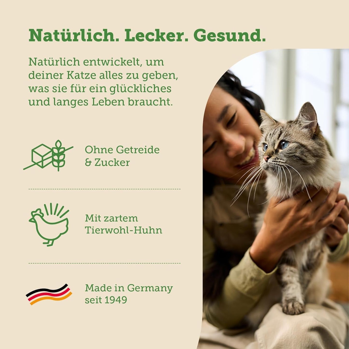 Mokra karma dla kotów MERA Cats Nature Sensitive z kurczakiem 12x85g | Monobiałkowe, bez cukru i bez zbóż | Wysoka zawartość mięsa i lekkostrawna mokra karma dla kotów