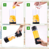Mikser Smoothie Maker Tragbarer Entsafter: 380Ml Standmixer Persönlicher Shaker Proteinshake Mit 6 Edelstahlmesser Tragbar-Bpa-Freie Mit Usb-Mixbecher Für Shakes,Saftoutdoor,Schwarz Bucatarie Naty Shop