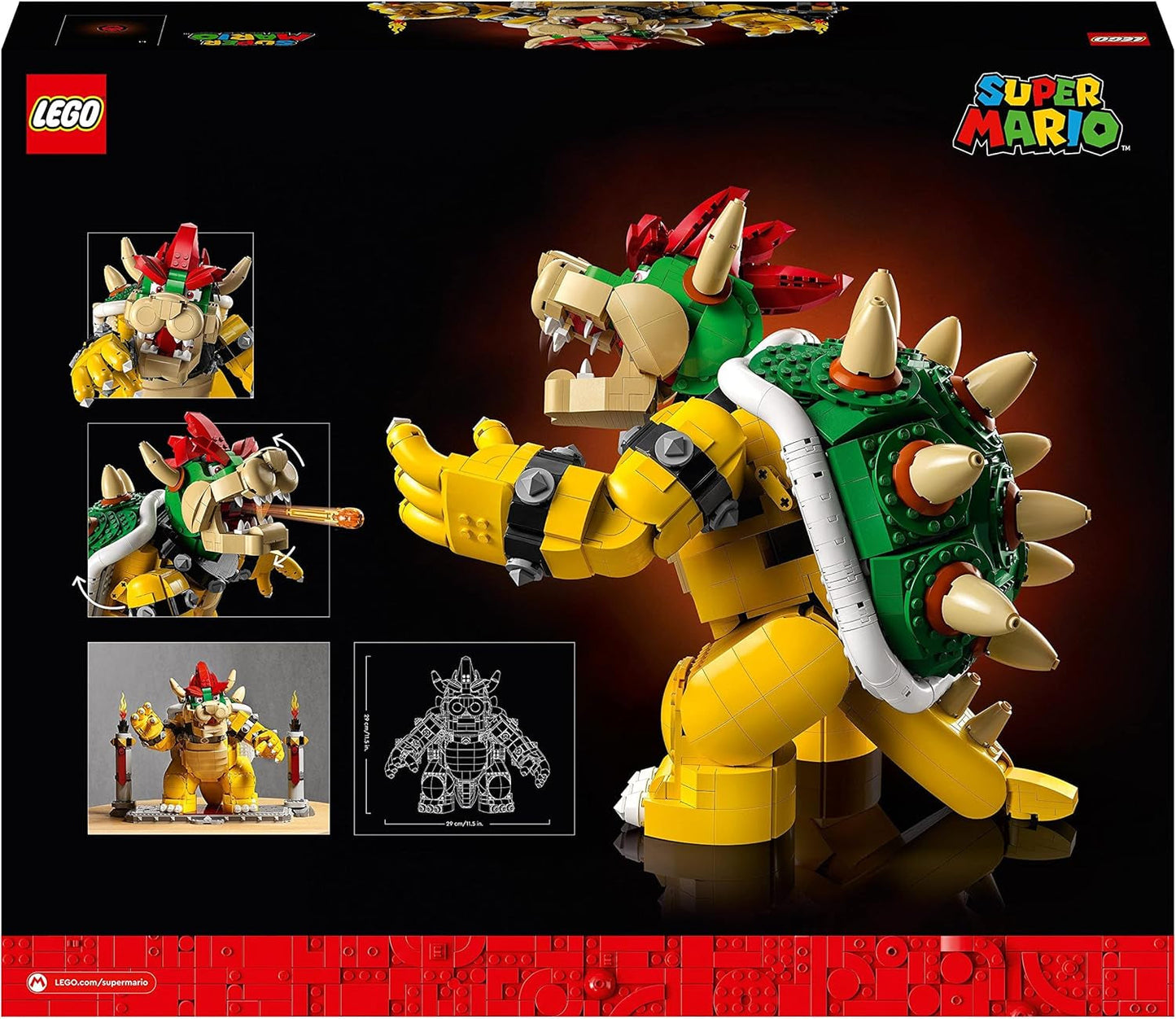 LEGO Super Mario The Mighty Bowser Model 3D Duży zestaw kolekcjonerskich figurek Zawiera platformę pojedynków Pomysł na prezent dla fanów Wyświetlacz jako dekoracja pokoju 71411 Zestawy do budowania Kup w sklepie LEGO