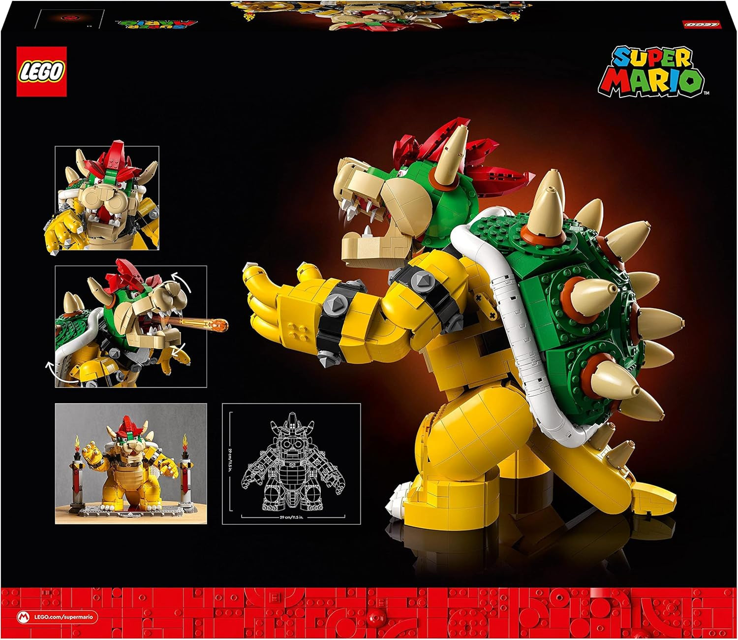 LEGO Super Mario The Mighty Bowser Model 3D Duży zestaw kolekcjonerskich figurek Zawiera platformę pojedynków Pomysł na prezent dla fanów Wyświetlacz jako dekoracja pokoju 71411 Zestawy do budowania Kup w sklepie LEGO