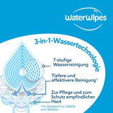 WaterWipes Sensitive+ Chusteczki nawilżane dla niemowląt i małych dzieci, 720 sztuk (12 szt.), 3 w 1 czyszczenie, pielęgnacja, ochrona, 99,9% wody, teksturowane oczyszczanie, bezzapachowy