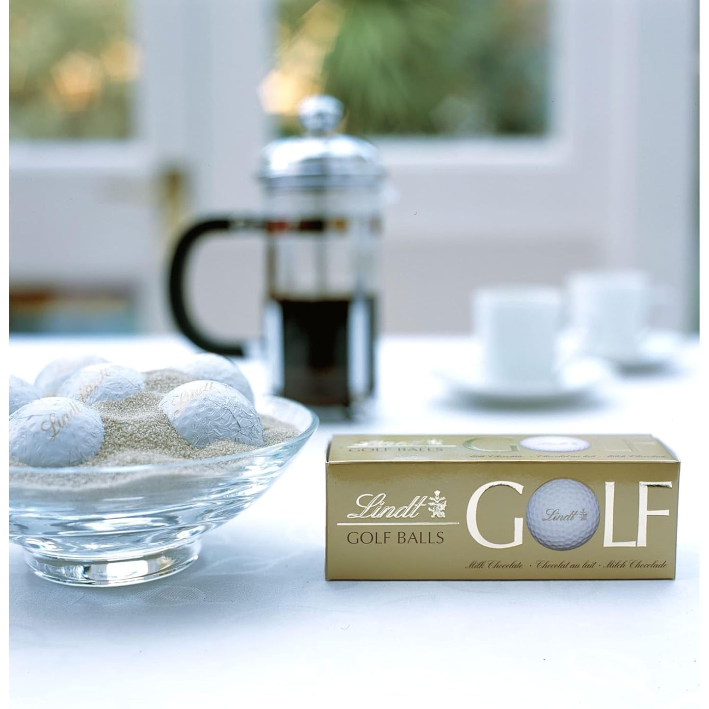 Lindt Schokolade - Piłki golfowe | 110 G| Drei Golfbälle Aus Lindt Vollmilch-Schokolade Mit Nougatcremefüllung Und Waffelstückchen | Pralinengeschenk | Prezent dla golfisty | Sklep Schokoladengeschenk Naty