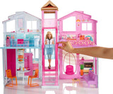 Barbie House Dream Villa 3-piętrowy 5-pokojowy dom miejski z akcesoriami takimi jak meble, składane i do przechowywania, zabawki od 3 lat, domy dla lalek DLY32 Naty Shop