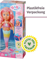 BABY Born Little Sister Mermaid 46 cm Wodoodporna lalka syrenka z długimi włosami i ruchomą brokatową płetwą, w komplecie. tiara i grzebień, 833681 Zapf Creation Dolls Naty Shop