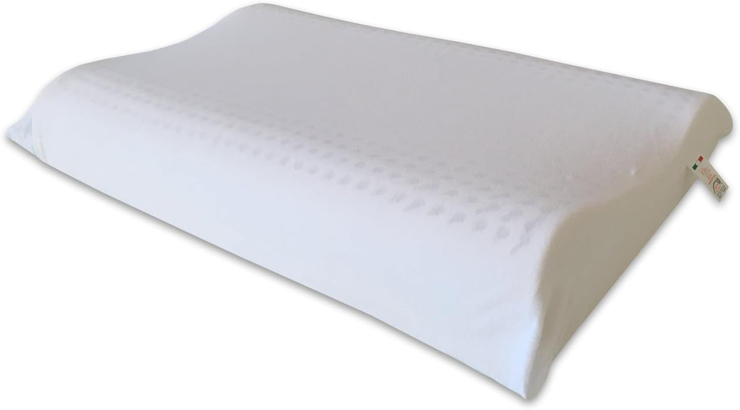 Poduszka z naturalnego lateksu Model Double Wave - Perforowana poduszka lateksowa Ultra oddychająca Naturalna i zdrowa regeneracja - Najwyższy komfort Ergonomiczny Antybakteryjny - 100% Made in Italy Standardowe poduszki Naty Shop