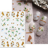 JMEOWIO Nagelsticker Blumen Glitzer 9 Blatt Nail Art Naklejka Selbstklebend Nagelaufkleber Frühling Sommer Blumen Dekoration Nageldesign Zubehör