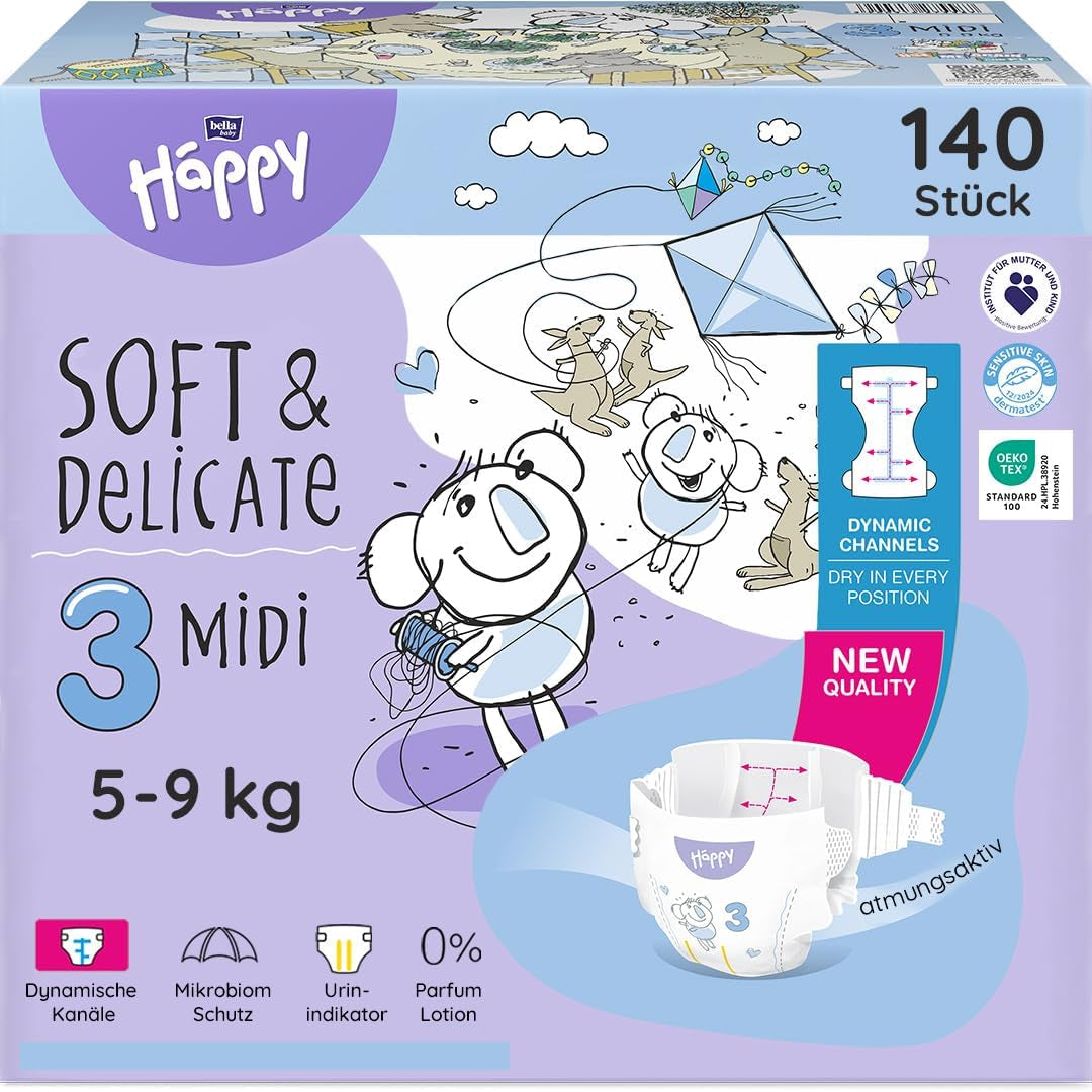 Pieluchy Bella Baby Happy Premium, rozmiar 6, Junior Extra, 15+ kg, 96 sztuk, pieczęć DERMATEST i OEKO-TEX, pieluchy jednorazowe